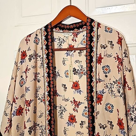 Max Studio Floral Boho Plus Crepe Duster Size Small - Picture 7 of 11